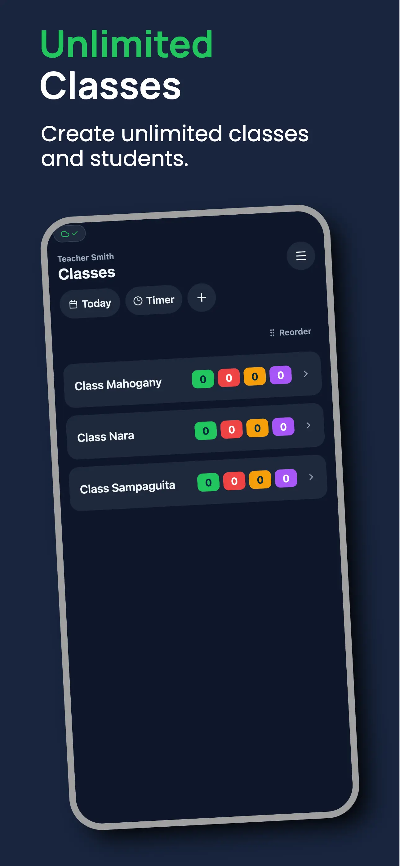 MarkIT classes list showing multiple classes with attendance summaries